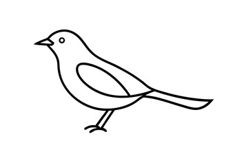 Minimalist Bird Silhouette in Line Art Style for Ornithology and Wildlife Design (SVG)