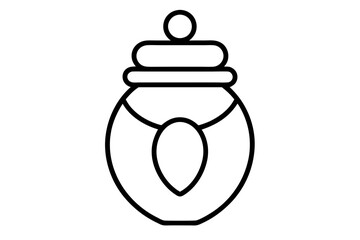 Delicate Line Art of a Honey Jar for Organic Honey, Natural Sweetener, and Beekeeping
