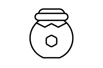 Delicate Line Art of a Honey Jar for Organic Honey, Natural Sweetener, and Beekeeping