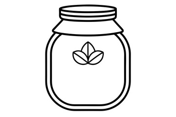 Delicate Line Art of a Honey Jar for Organic Honey, Natural Sweetener, and Beekeeping