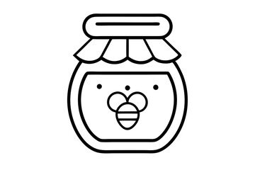 Delicate Line Art of a Honey Jar for Organic Honey, Natural Sweetener, and Beekeeping