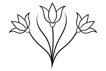 Elegant Line Art Floral Illustration for Wedding Invitations and Decor (SVG)