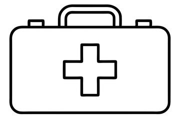 Obraz premium First Aid Box Line Art Icon for Healthcare & Emergency Services