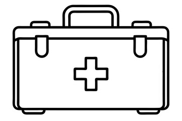 First Aid Box Line Art Icon for Healthcare & Emergency Services