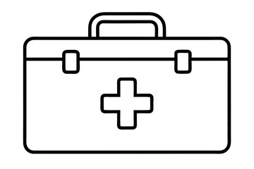 First Aid Box Line Art Icon for Healthcare & Emergency Services