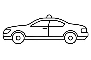 Detailed Line Art of a Police Car for Law Enforcement Illustration © Anup