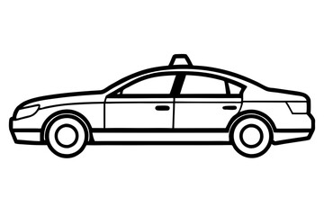 Detailed Line Art of a Police Car for Law Enforcement Illustration
