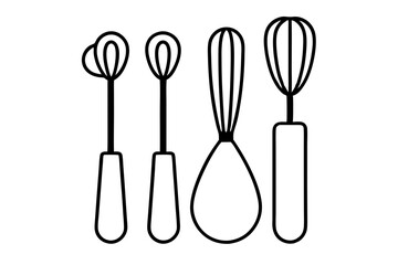 Detailed Line Art of Kitchen Utensils – Cooking Tools Illustration