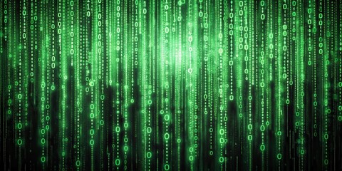 Abstract green matrix design with digital code and numbers, technology, data, abstract, cyberspace, computer