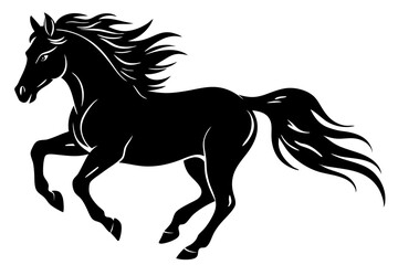 Obraz premium Galloping Horse Silhouette Emphasizing Motion and Freedom
