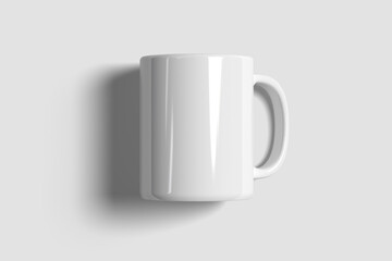 Blank 3d rendering mug mockup top view