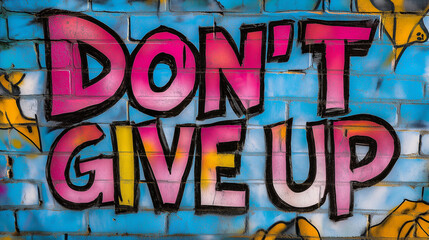 . "Inspirational Street Art with Graffiti Message"