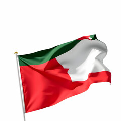 Jordan flag waving in the wind isolated on the white background