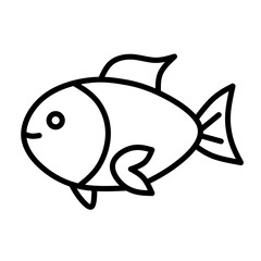 illustration of a fish, vector, line art