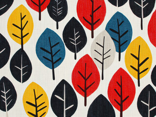 Obraz premium Colorful leaf pattern with bold overlays and textured background