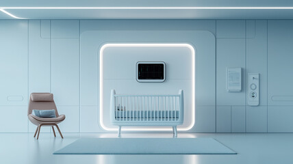 Fototapeta premium High tech nursery with automated crib and modern design