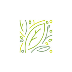 Obraz premium Leaf Nature Farm Plant Healthy Herbal Vegetable Life Icon Logo