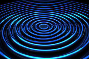 Glowing blue ripple effects creating mesmerizing abstract pattern