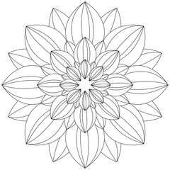 Leaf Flower Petal Coloring Mandala Art Simple Graphic Shape Vector Floral Oriental Outline Vintage Decorative Elements Pattern Illustration Islam Arabic Indian Turkish Mystic Religion Morals Lotus
