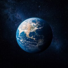 Obraz premium Stunning Earth Globe in Space Galaxy Background Planet View