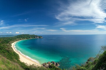 aerial view of island and sea