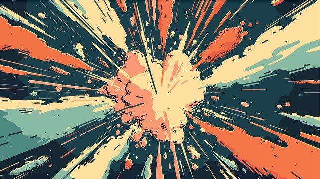 Hand-Drawn Comic Explosion Flat Vector Illustration