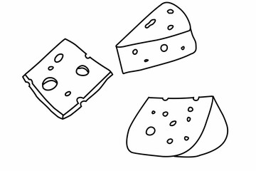 Cartoon Cheese doodle seamless pattern for background and packaging. Vector design. Various cheese design wallpaper
