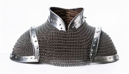 Close-up of a medieval chainmail armor piece.