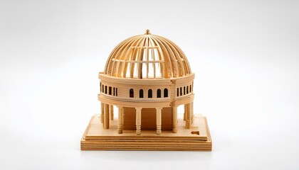 Obraz premium Intricate Wooden Model of a Domed Structure