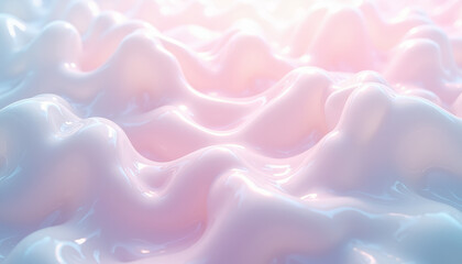 Obraz premium Pink and White Jelly Texture with Soft Light and Fluid Waves