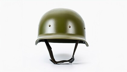 Fototapeta premium Military-style helmet in olive green.