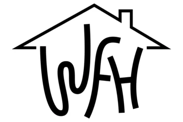 WFH typography design. Lettering style positive quote. Inspirational phrase.