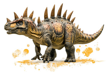Fototapeta premium Dinosaur model showcasing unique features in vibrant colors and detail isolated on transparent background