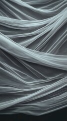 Obraz premium Elegant Draped Sheer Fabric White Tulle Background Soft Texture Abstract Design Textil