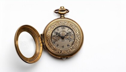 Antique Gold Pocket Watch with Intricate Detail