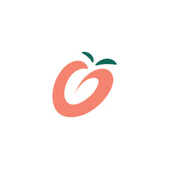 Peach Abstract Fruit Icon Logo