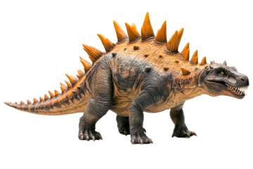 Model of a dinosaur with spiny back isolated on transparent background