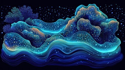 Luminous Ocean Dreamscape: A Celestial Underwater Paradise