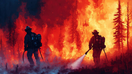 Fototapeta premium smoke, bushfire, plant, people, animal