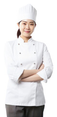 PNG Asian women wearing white chef uniform portrait adult