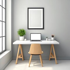 Frame mockup, ISO A paper size Elegant Living Room Design.  Frame mockup, ISO A paper size. Living room wall poster mockup. Interior mockup with house background. Modern interior design. 3D render