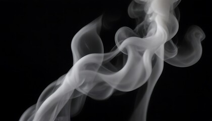 White smoke on black background