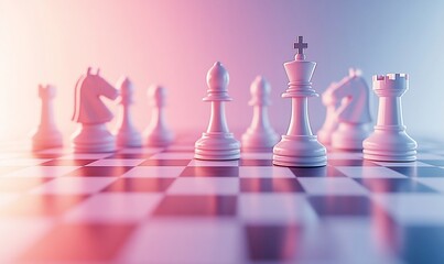 White chess pieces strategy game plan