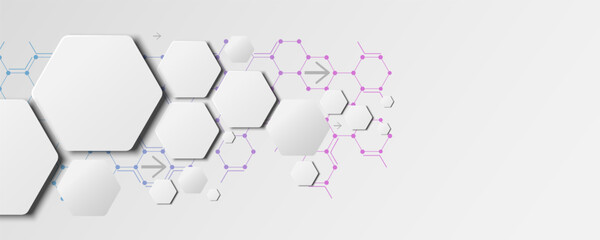 hexagonal geometric background picture The concept of technology circuit board