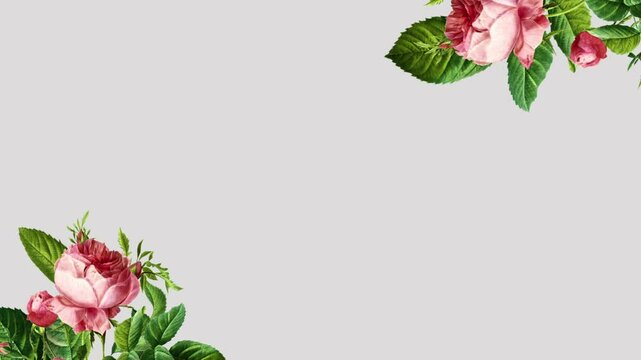 Blooming animated Red Flower reveal, Flower Card 2D animation with Luma Channel Included