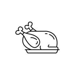 Grilled chicken icon on white background 