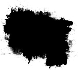 black ink brushed painting blank space banner label grunge graphic element artistic