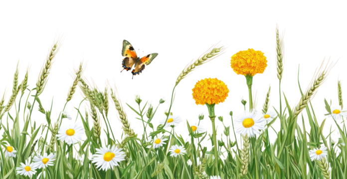 PNG Butterfly flowers daisies daisy.