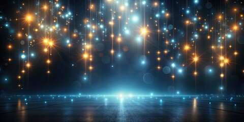 Obraz premium Dark abstract background with glowing lights, abstract, illumination, backdrop, mysterious, darkness, luminous, glow