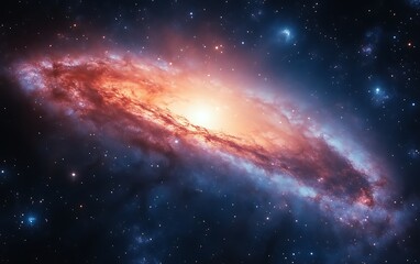 Majestic spiral galaxy with vibrant colors and bright core in deep space.